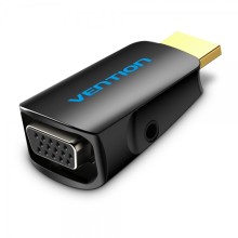 Adaptador conversor Vention HDMI macho para VGA fêmea com conector de áudio de 3,5 mm - Preto