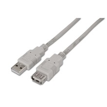 Cabo de extensão USB 2.0 Aisens - Tipo A Macho para Tipo A Fêmea - 1,8 m - Bege