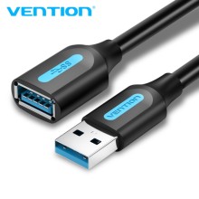 Cabo Extensor USB 3.0 Vention CableTech Pro - Transferência de Alta Velocidade - Condutor de Cobre - Conexão Segura e Estável - Preto