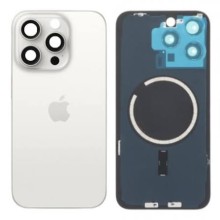 IPHONE 15 PRO WHITE TAMPA BACK GLASS WITH MAGNET
